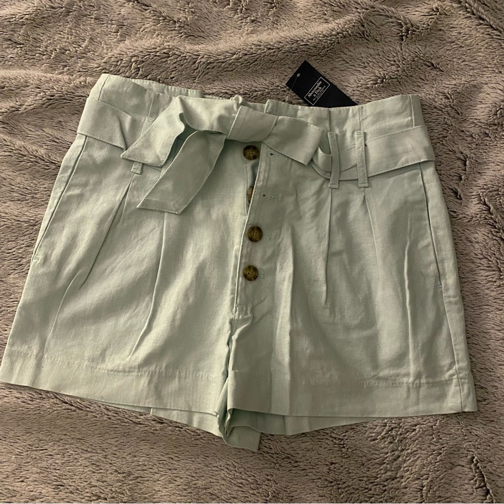 NEW Abercrombie Light Blue Paper Bag Shorts